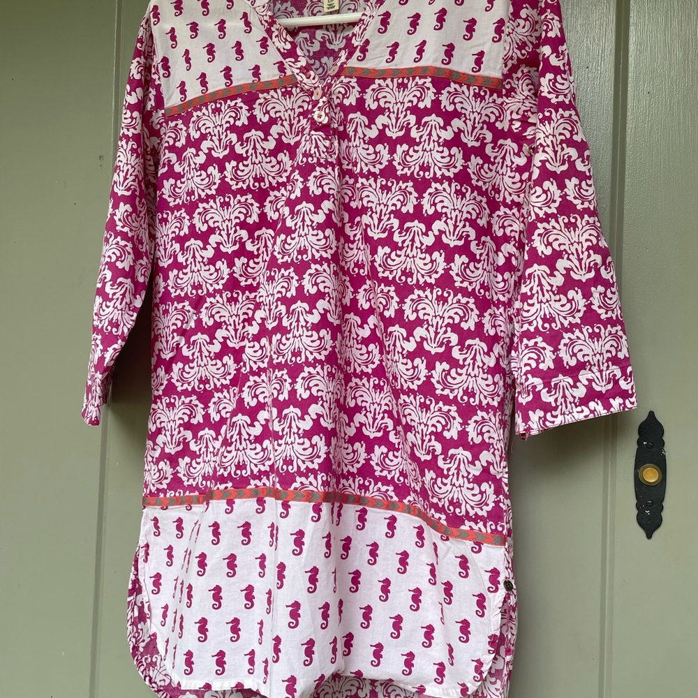 Hatley Pink and White Patterned Tunic